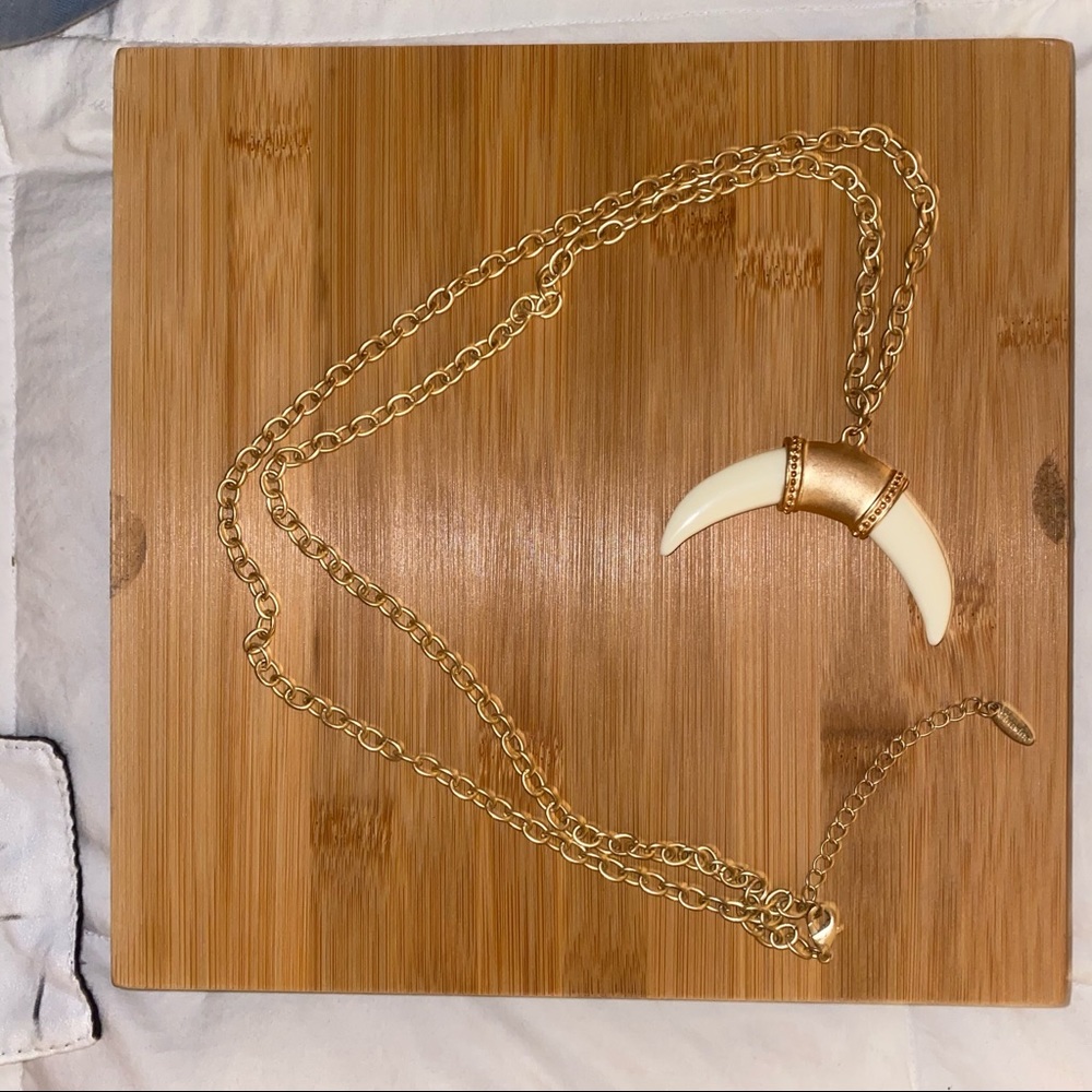 Gold horn necklace